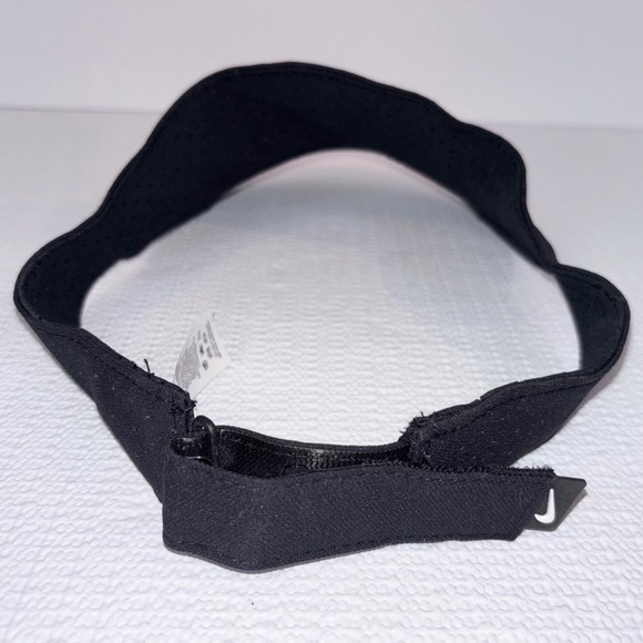 Nike Dri-FIT Visor Black White Adjustable Golf Tennis Running Sport Hat Cap - Picture 3 of 5